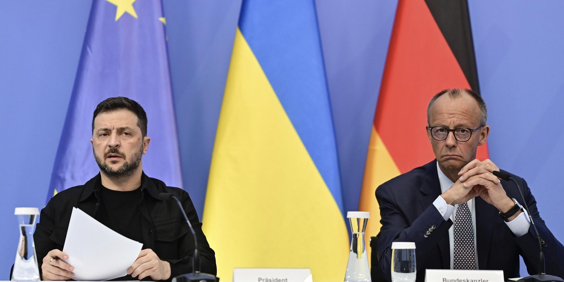 Владимир Зеленский и канцлер Германии Фридрих Мерц в Берлине - ИноСМИ, 1920, 15.04.2026