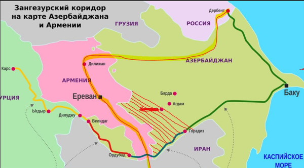 Коридор Трампа и Коридор Путина, карта из статьи в Иравунк