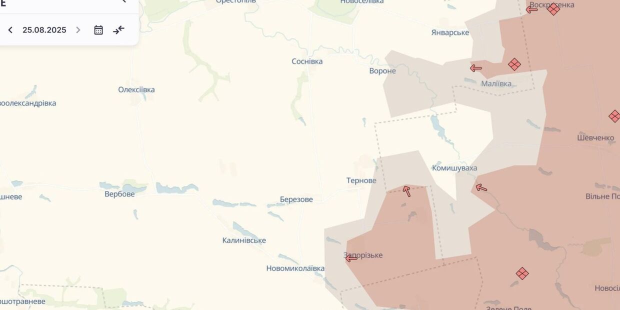 Изменения на линии фронта в Днепропетровской области — DeepStateMAP