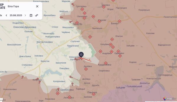 Линия фронта в районе села Александро-Шультиново — DeepStateMAP