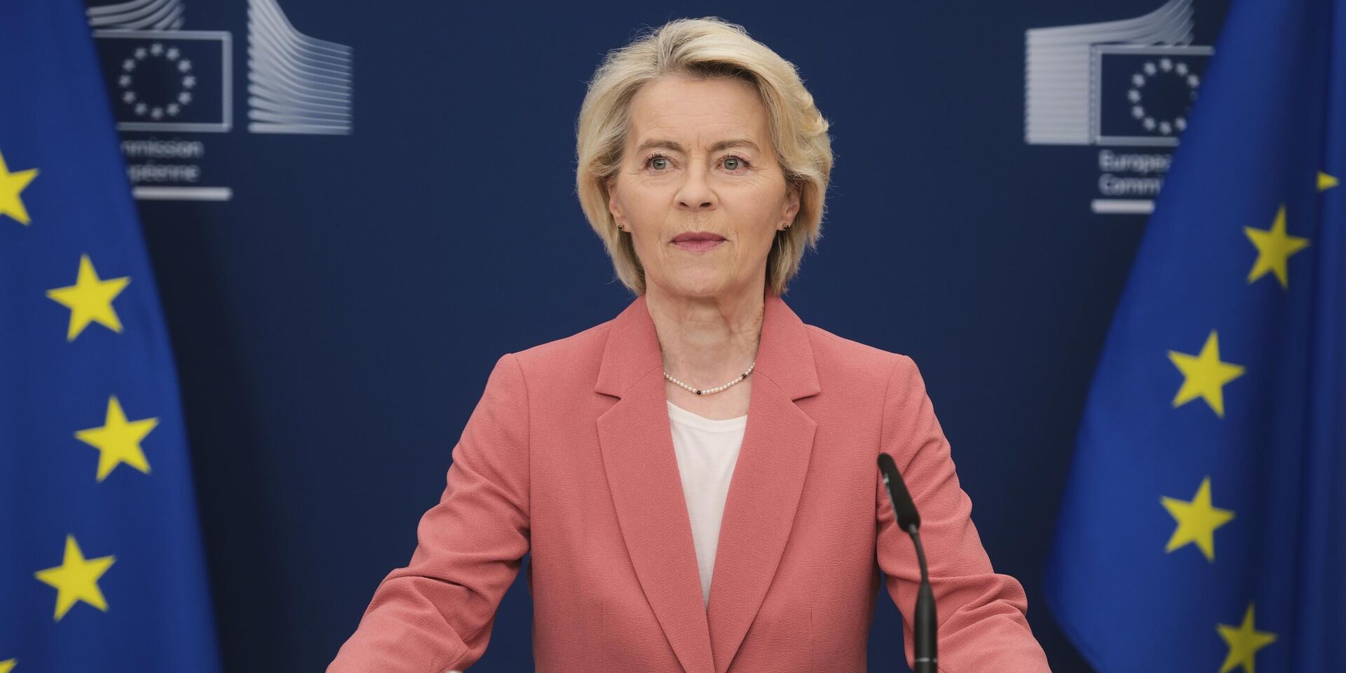 Председатель Европейской комиссии Урсула фон дер Ляйен выступила с заявлением для СМИ в штаб-квартире ЕС в Брюсселе, Бельгия, 28 августа 2025 года - ИноСМИ, 1920, 29.10.2025