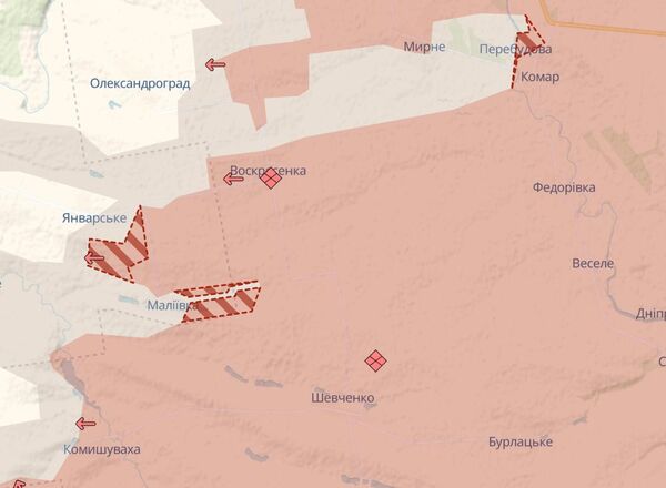 Продвижение ВС РФ в Днепропетровской области, 3.09.2025 - DeepState