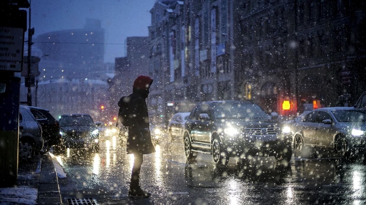 Снегопад в Киеве