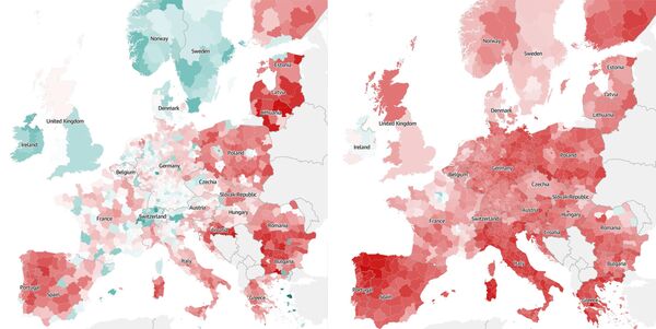Население Европы с иммигрантами и без