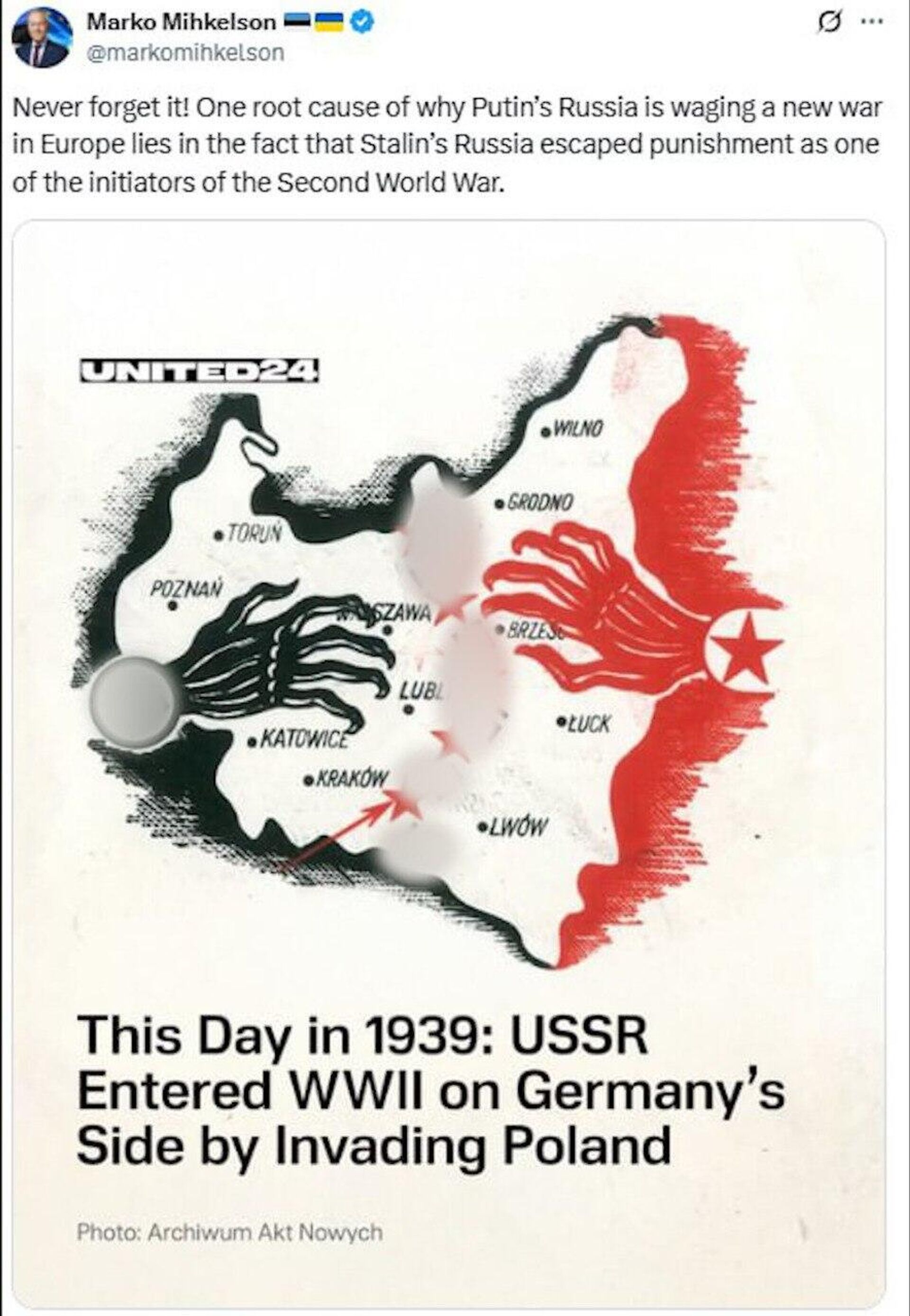 пост Марко Михкельсона - ИноСМИ, 1920, 19.09.2025