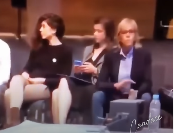 Брижит Макрон сидит 