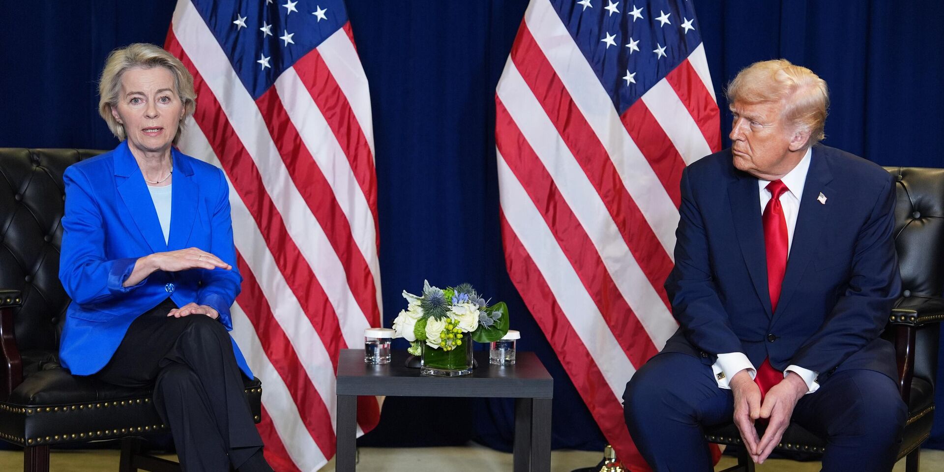 Президент Дональд Трамп встречается с председателем Европейской комиссии Урсулой фон дер Ляйен во время Генеральной Ассамблеи ООН. 23 сентября 2025 года - ИноСМИ, 1920, 25.09.2025