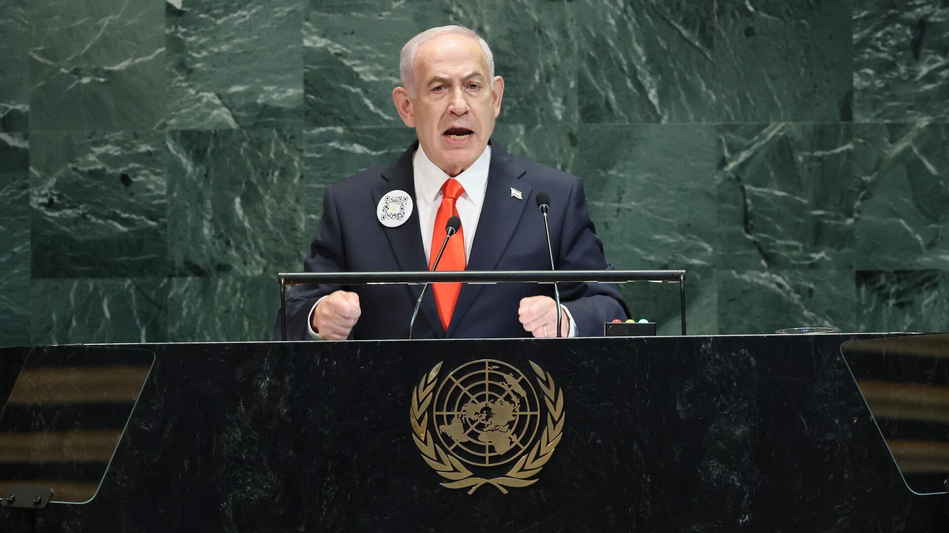 Премьер-министр Израиля Биньямин Нетаньяху выступает на Генеральной Ассамблее ООН - ИноСМИ, 1920, 26.09.2025