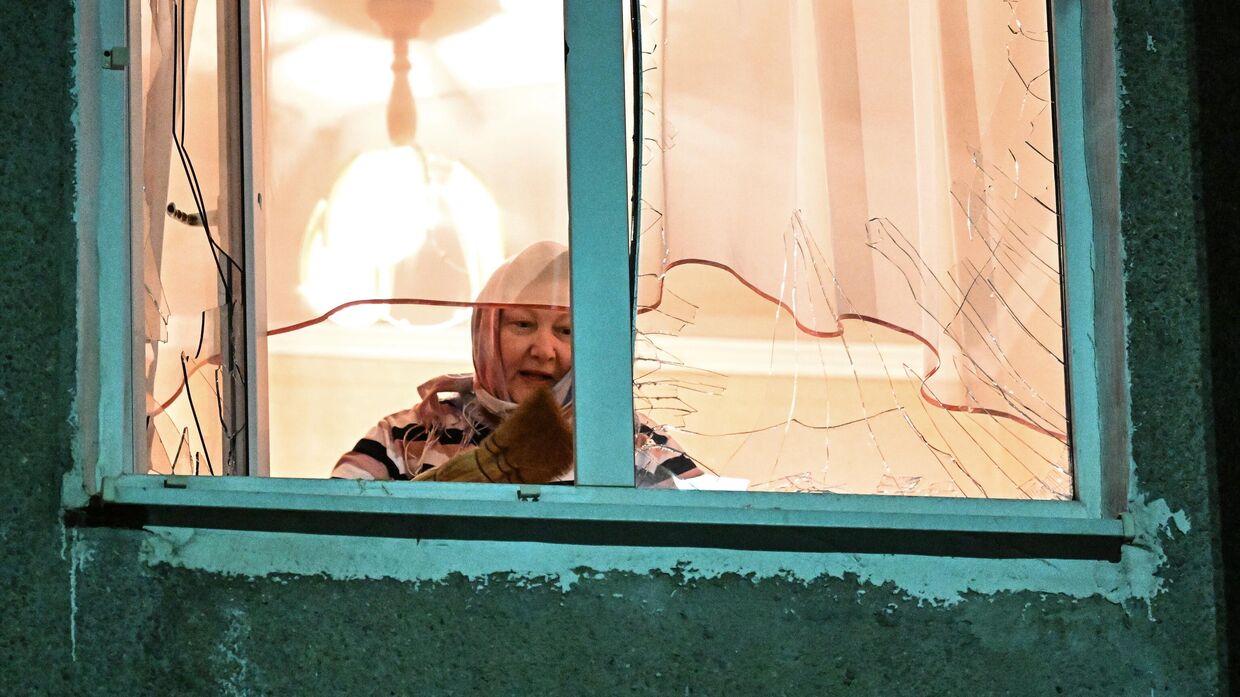 Последствия массированной атаки БПЛА ВСУ на Курск