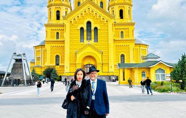 Британский политик Джордж Гэллоуэй с супругой во время посещения Нижнего Новгорода