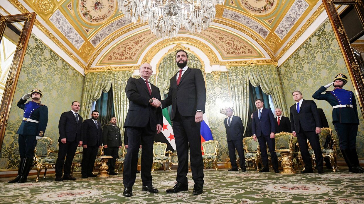 Встреча президента Владимира Путина и президента Сирии Ахмеда аш-Шараа