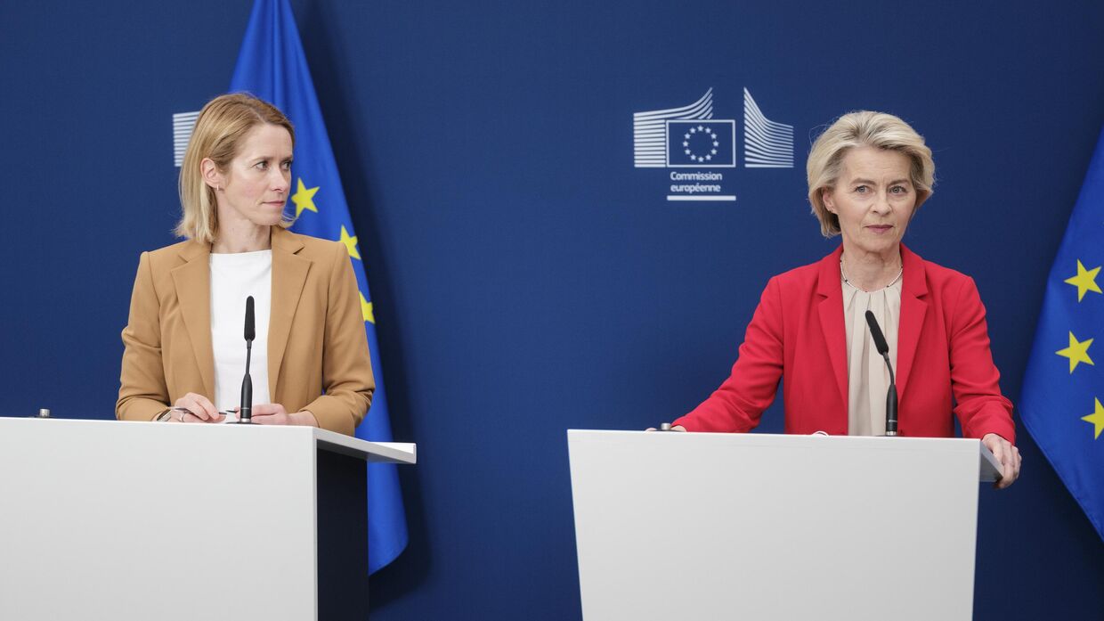 Пресс-конференция председателя Европейской комиссии Урсулы фон дер Ляйен и вице-председателя Европейской комиссии и Верховного представителя Европейского союза по иностранным делам и политике безопасности Каи Каллас