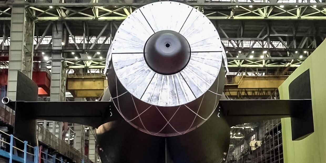 Церемония вывода из эллинга атомной подводной лодки Хабаровск в Северодвинске