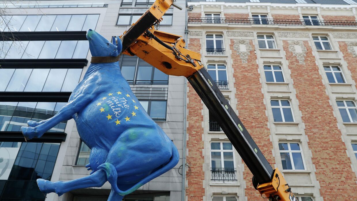 Демонстрация фермеров-молочников в ЕС