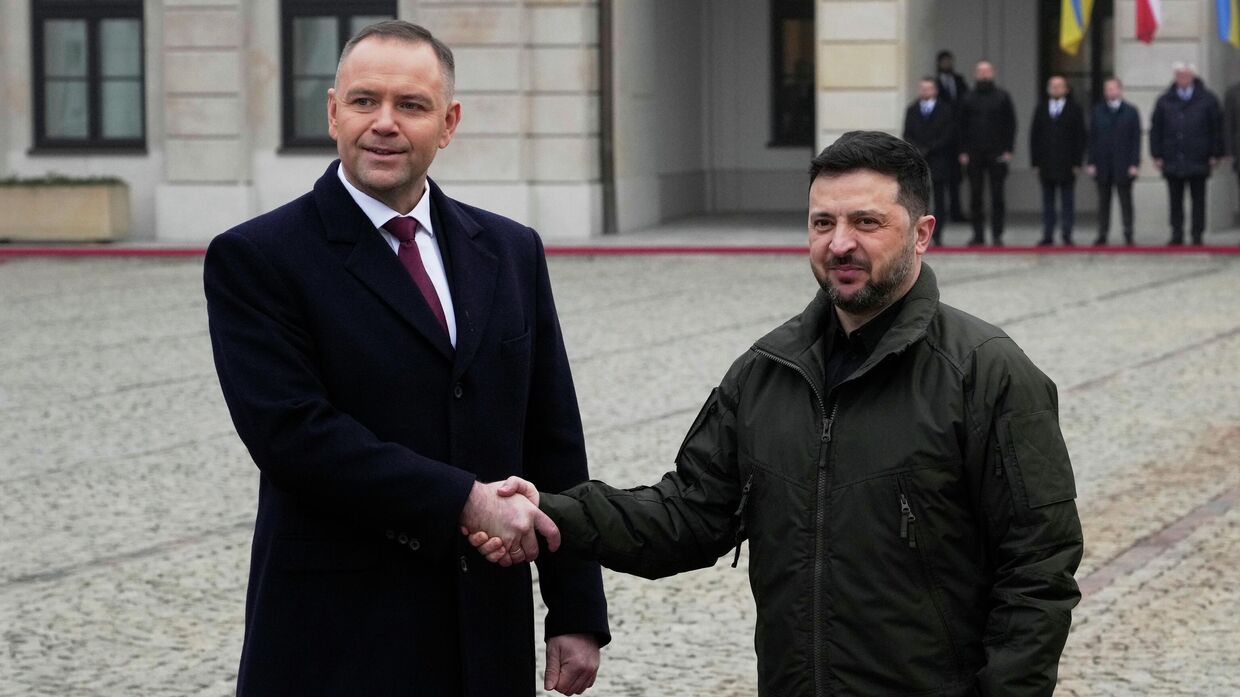 Президент Польши Кароль Навроцки и Владимир Зеленский