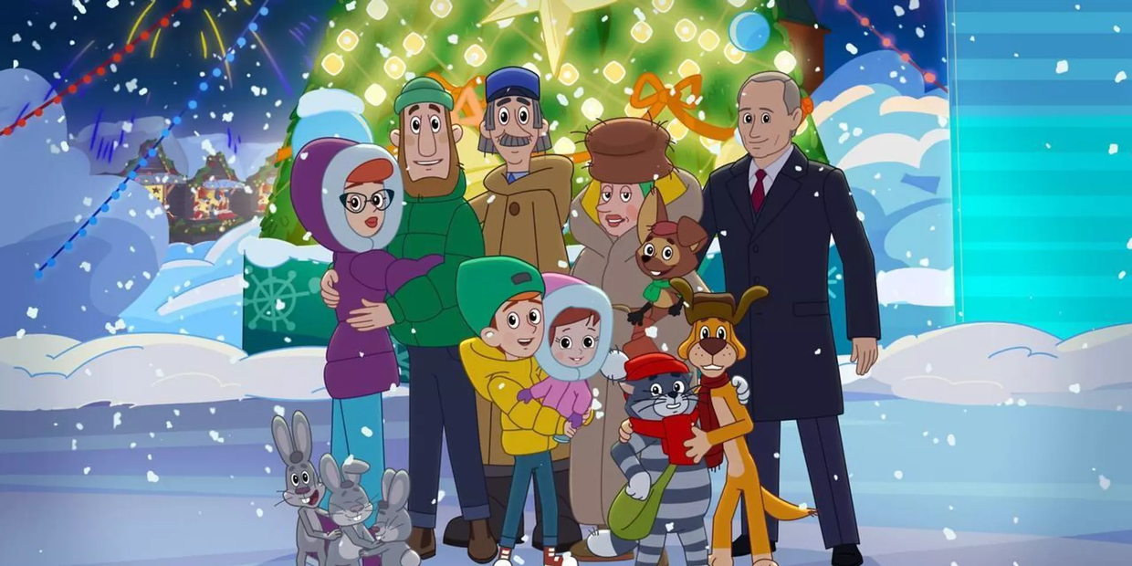 Персонаж президента РФ Владимира Путина в новогоднем эпизоде мультфильма Простоквашино