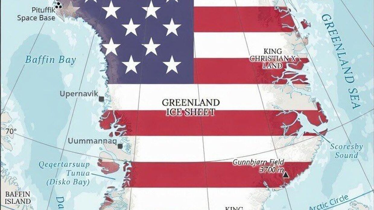 Гренландия в цветах флага США