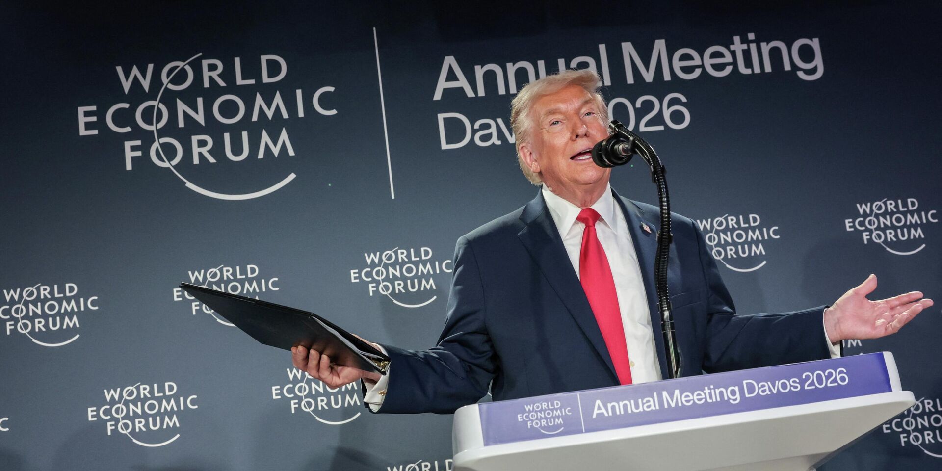 Президент США Дональд Трамп выступает на ВЭФ в Давосе, Швейцария - ИноСМИ, 1920, 22.01.2026
