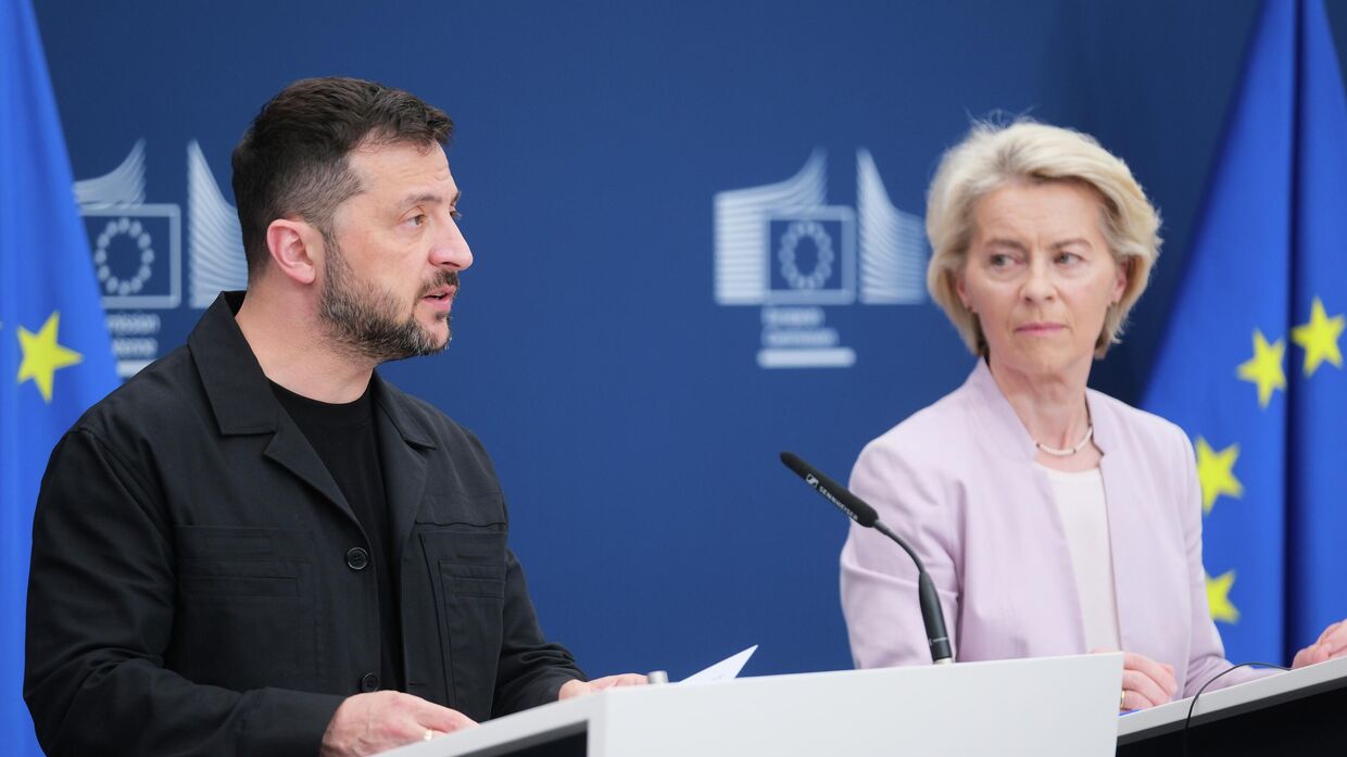 Президент Европейской комиссии Урсула фон дер Ляйен и Владимир Зеленский