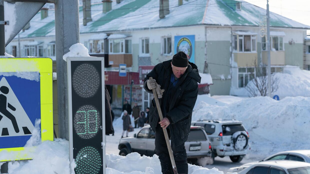 Последствия снегопада в Петропавловске-Камчатском