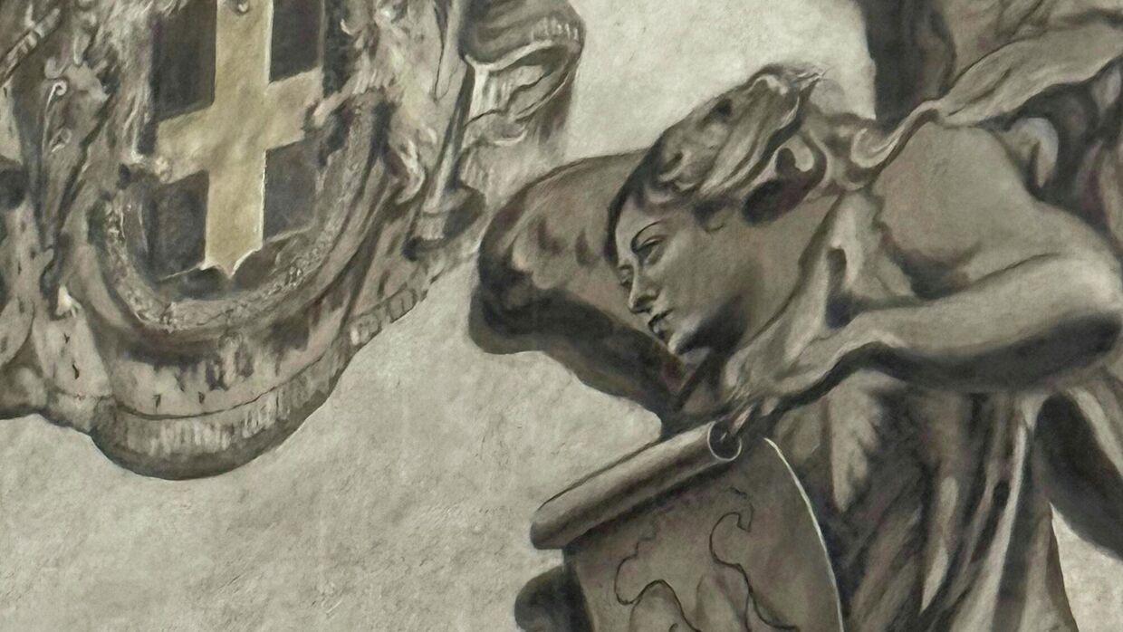 Фреска с изображением лица Джорджи Мелони 