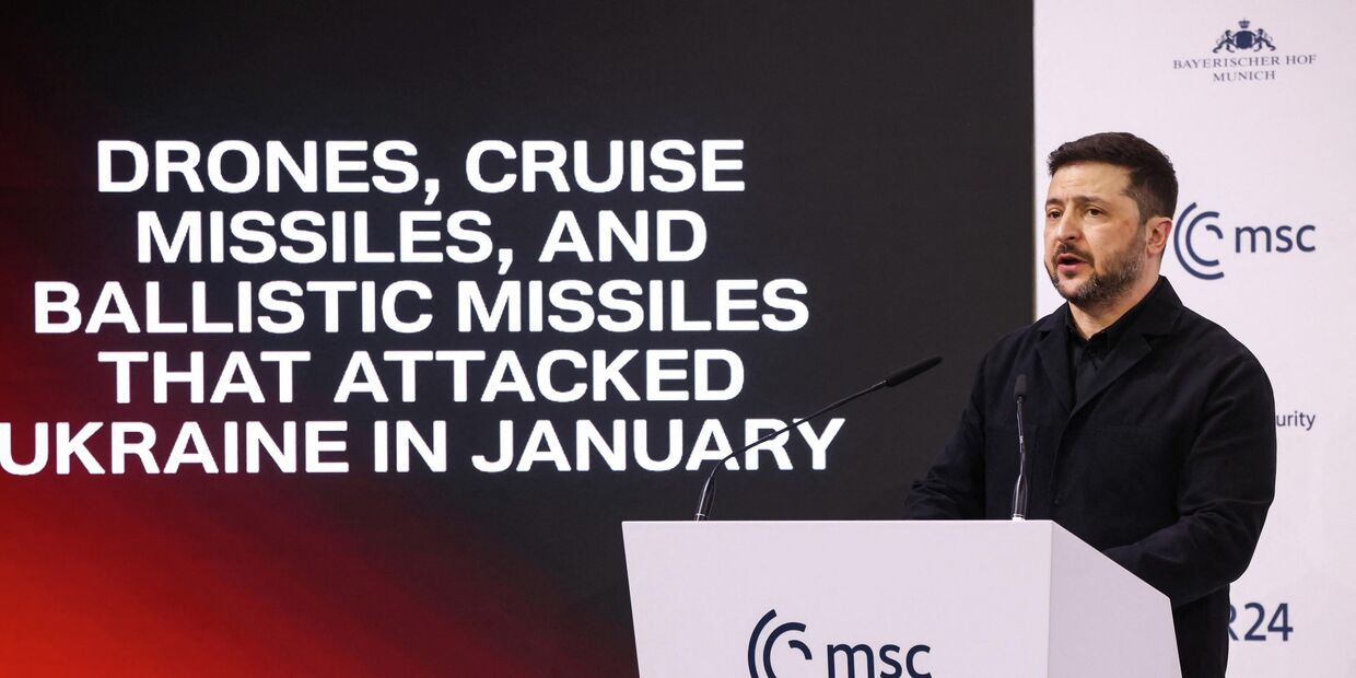 Владимир Зеленский выступает на Мюнхенской конференции по безопасности