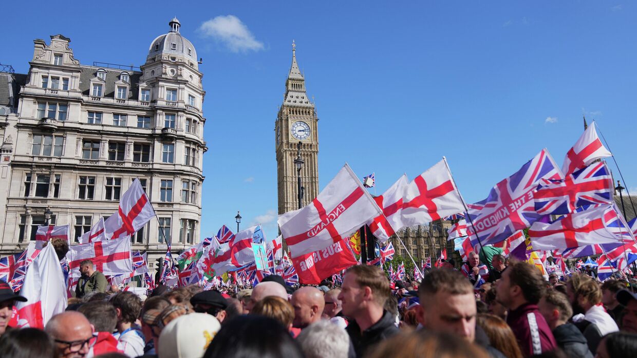 Акция протеста против мигрантов в Лондоне
