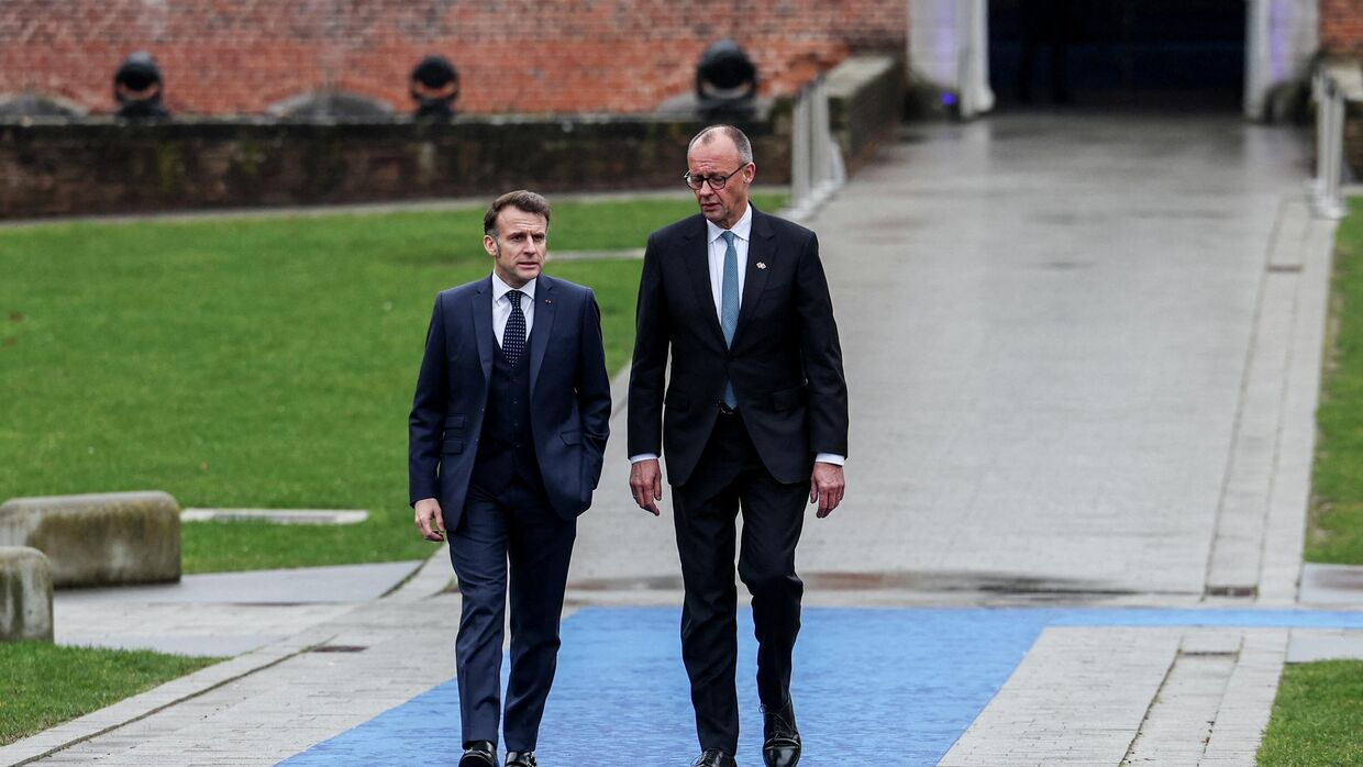 Канцлер Германии Фридрих Мерц и президент Франции Эммануэль Макрон