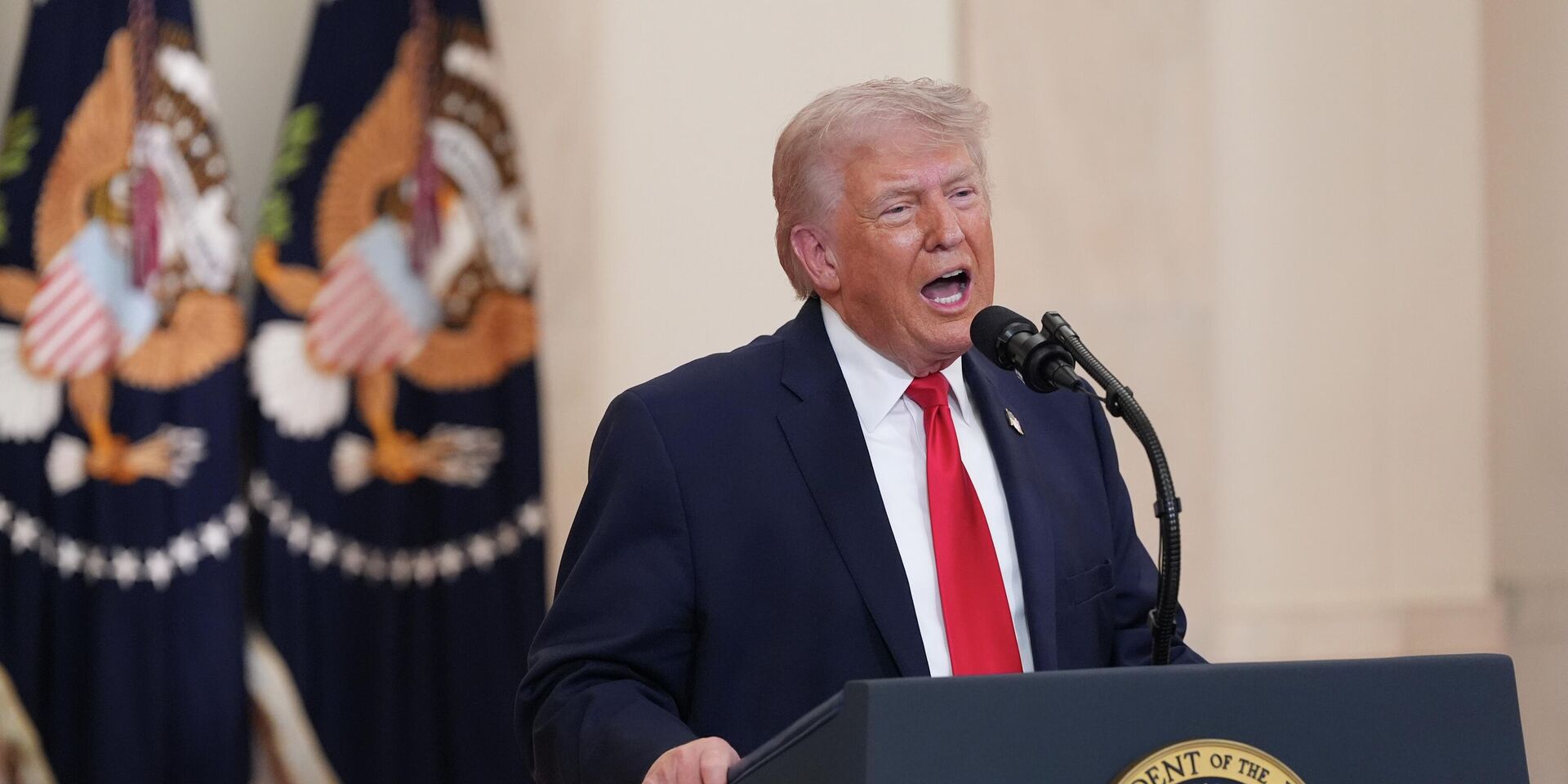 Президент США Дональд Трамп выступает с обращением к нации по поводу ситуации вокруг Ирана. 1 апреля 2026 г. - ИноСМИ, 1920, 03.04.2026