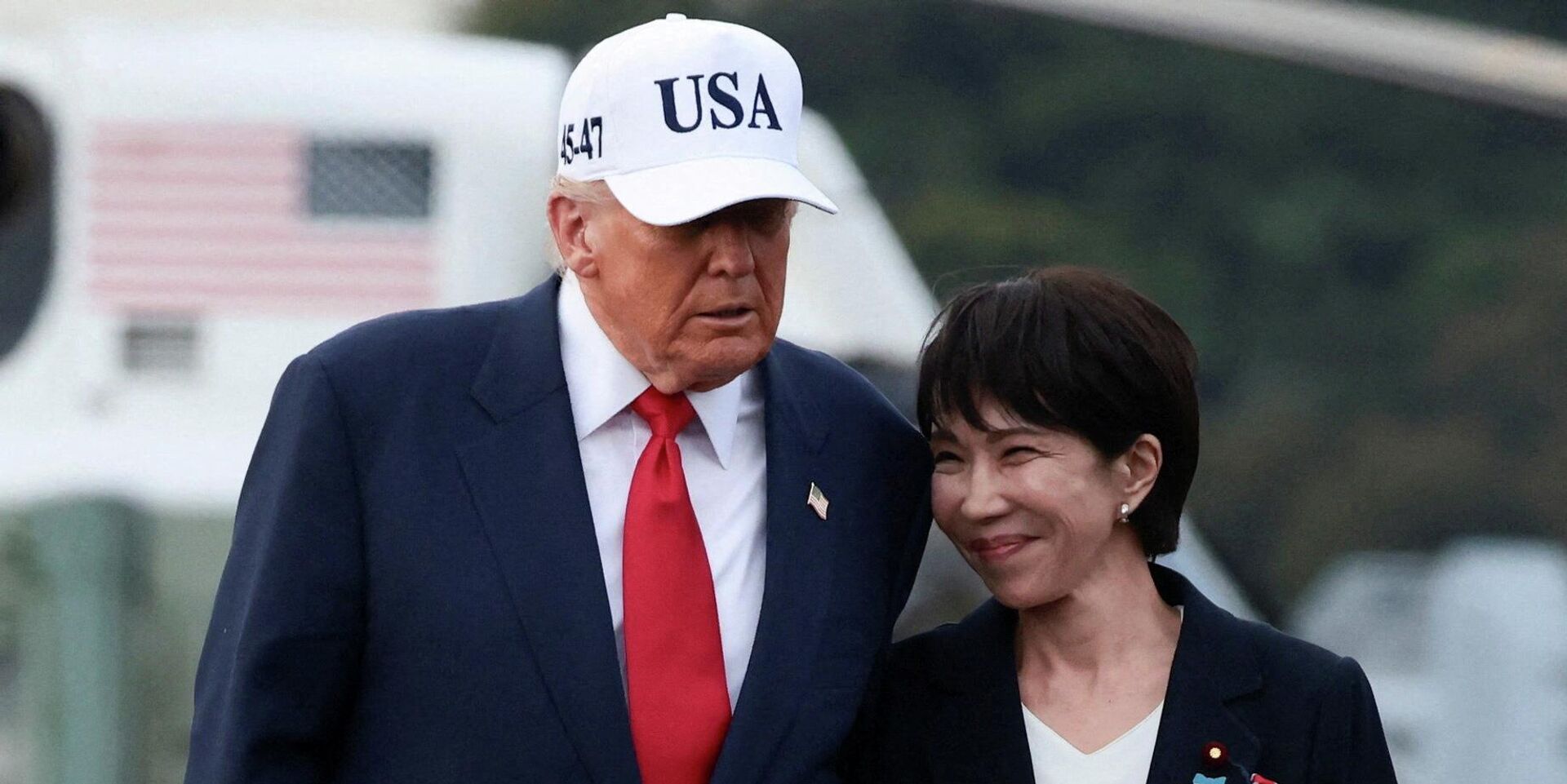 Президент США Дональд Трамп и премьер-министр Японии Санаэ Такаити в Белом доме - ИноСМИ, 1920, 04.04.2026