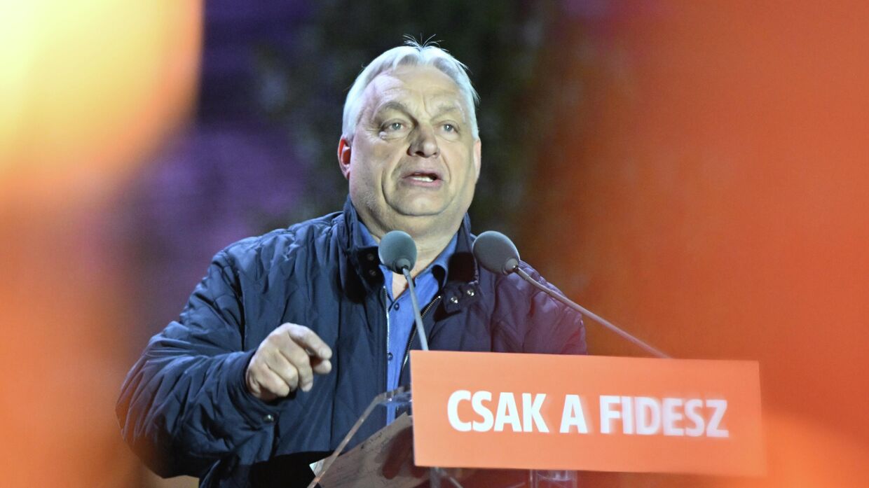 Митинг сторонников Виктора Орбана в Будапеште