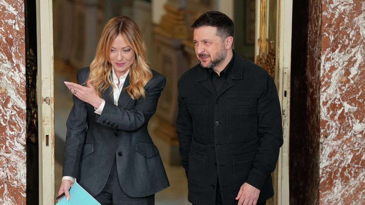 Премьер-министр Италии Джорджия Мелони и Владимир Зеленский в Риме