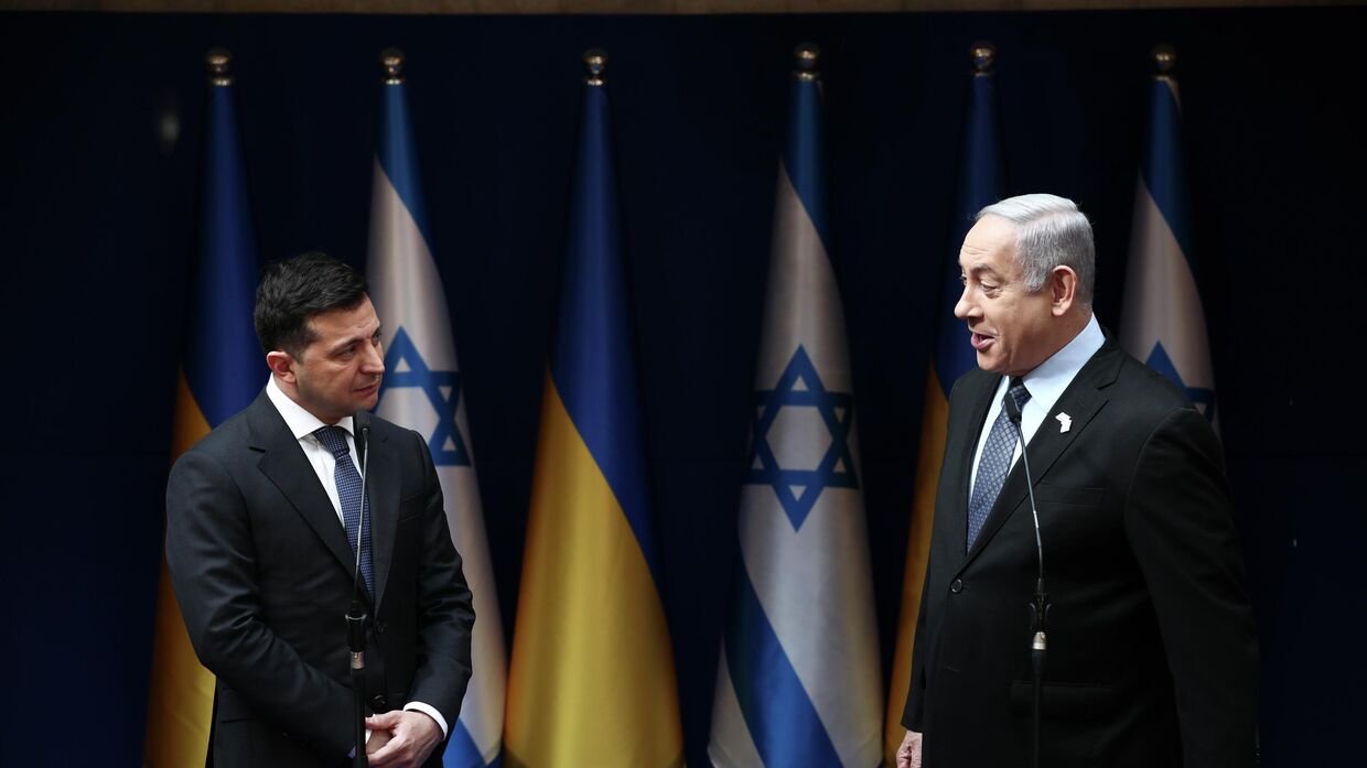 Премьер-министр Израиля Биньямин Нетаньяху и Владимир Зеленский в Иерусалиме