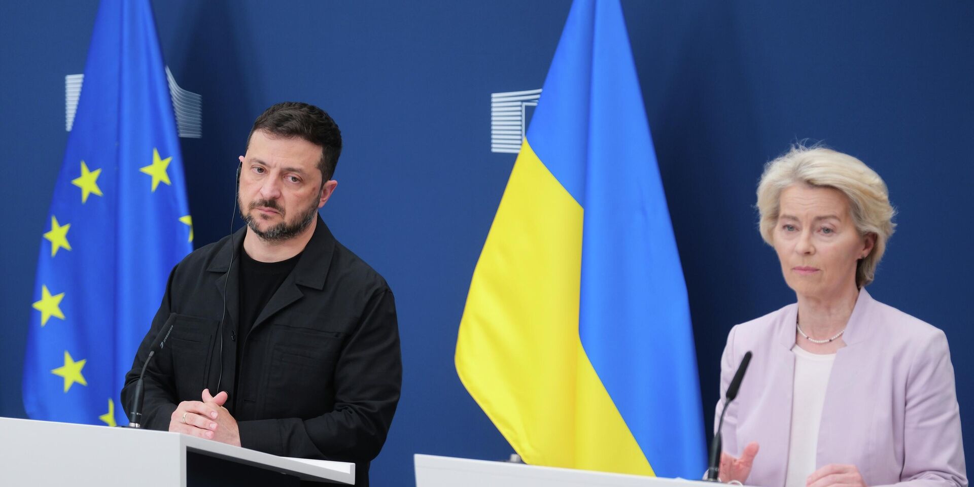 Президент Европейской комиссии Урсула фон дер Ляйен и Владимир Зеленский - ИноСМИ, 1920, 04.05.2026