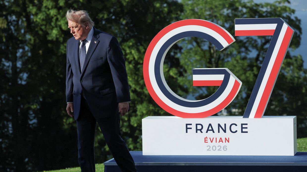 Президент США Дональд Трамп на саммите G7 в Эвиан-ле-Бен, 15 июня 2026 г. 