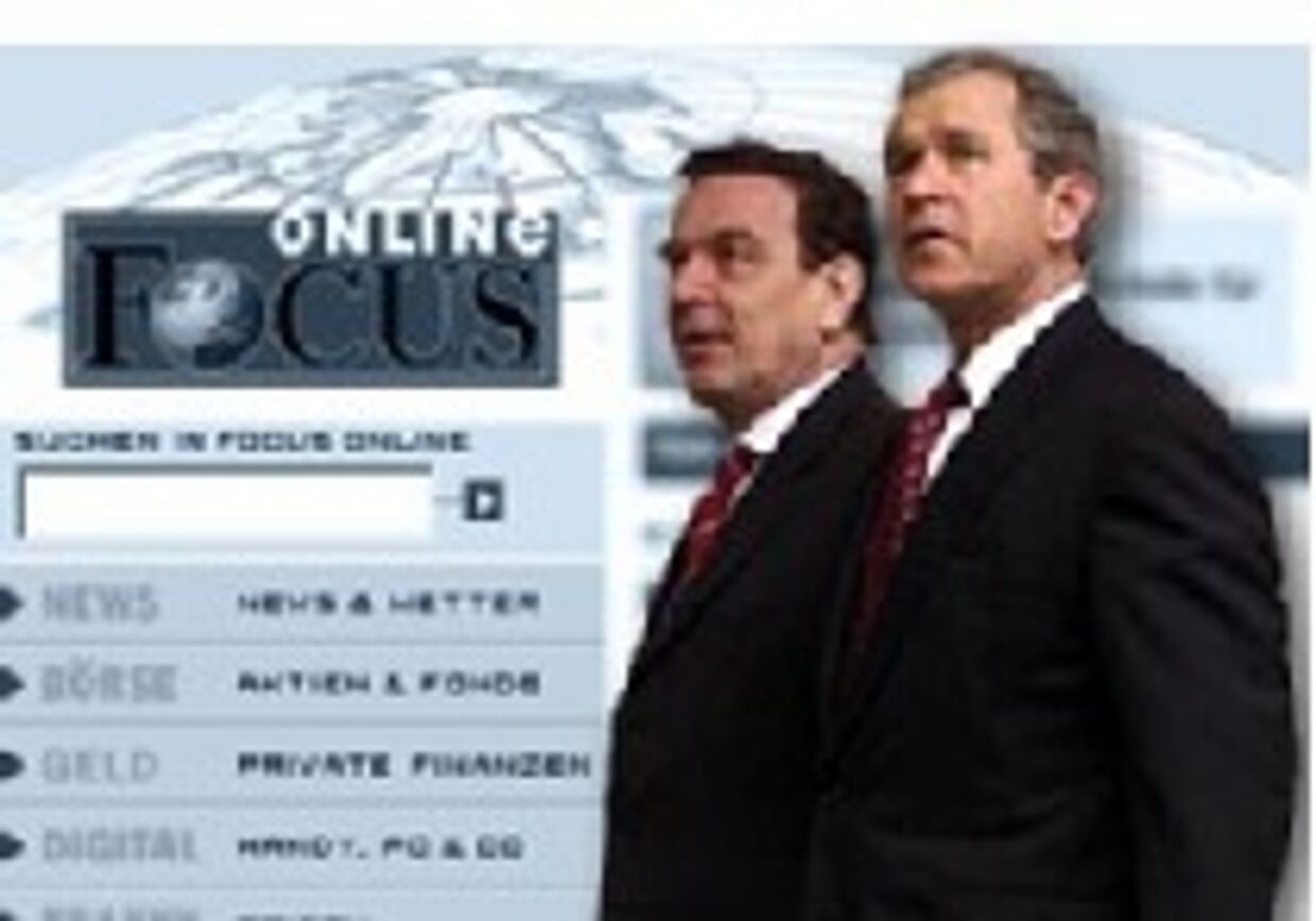 Focus (Германия):  Секретный протокол беседы президента США  Буша и канцлера ФРГ  Шредера picture