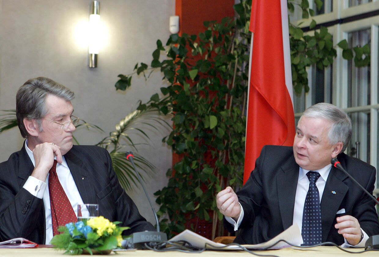 Пресс-конференция президентов Украины и Польши В.Ющенко и Л. Качиньского