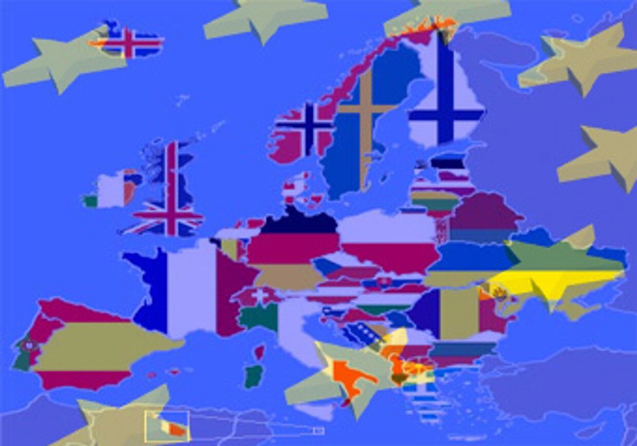 Карта европы флаги ес