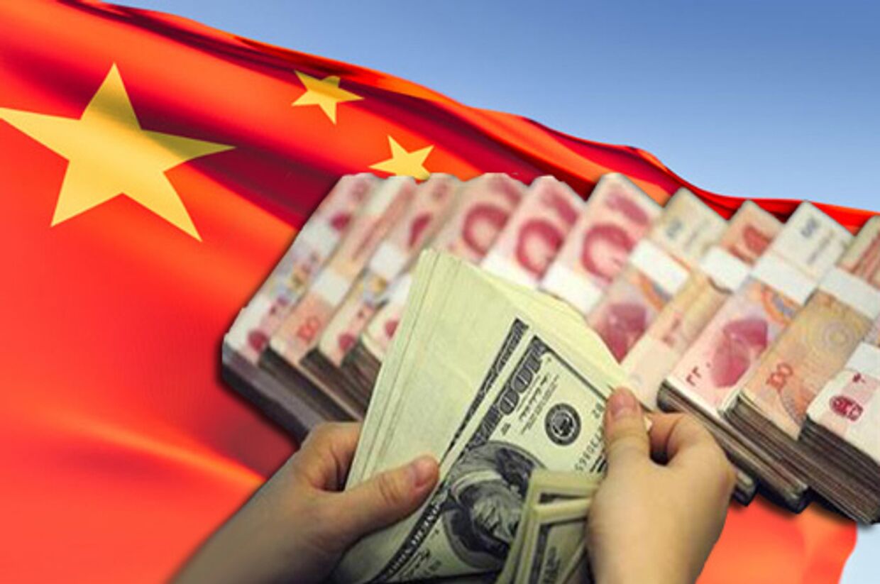 китайский флаг доллары деньги