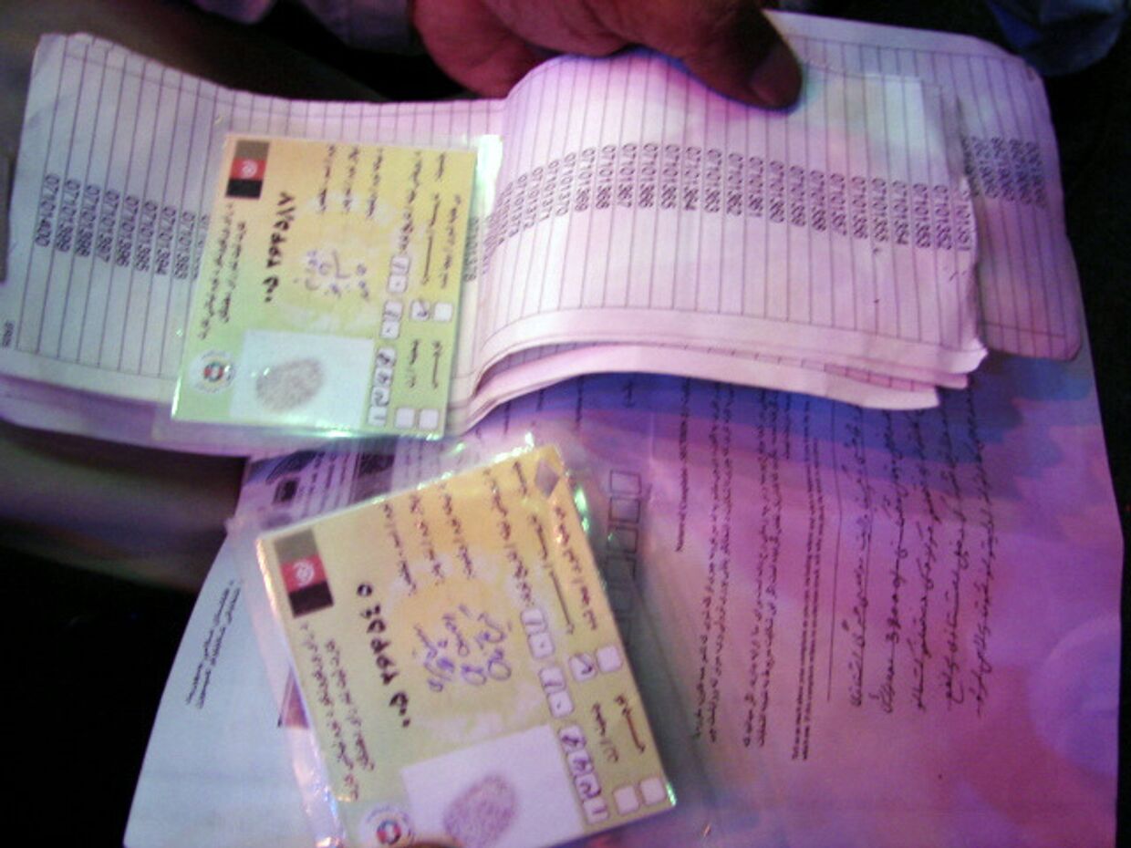 Фальшивые удостоверения выборщиков в Афганистане