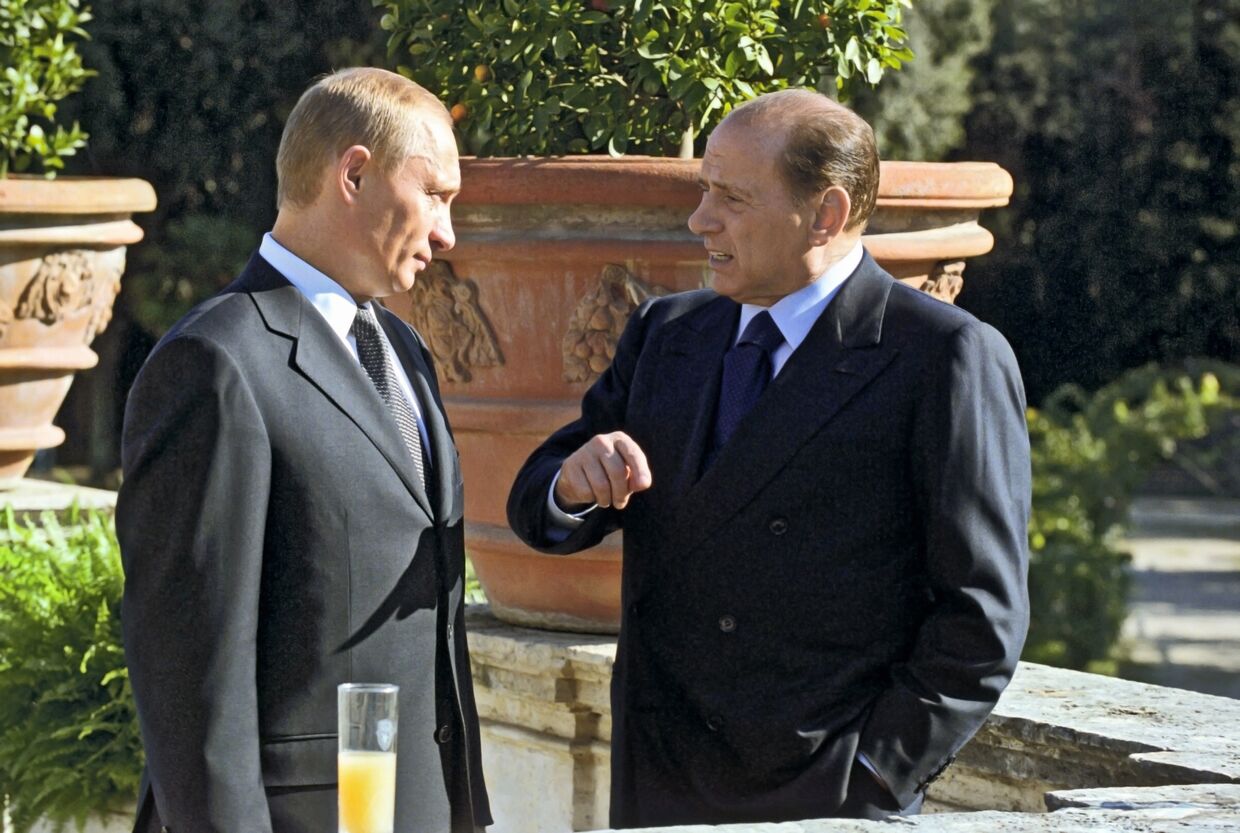 Встреча В.Путина и С.Берлускони в Италии