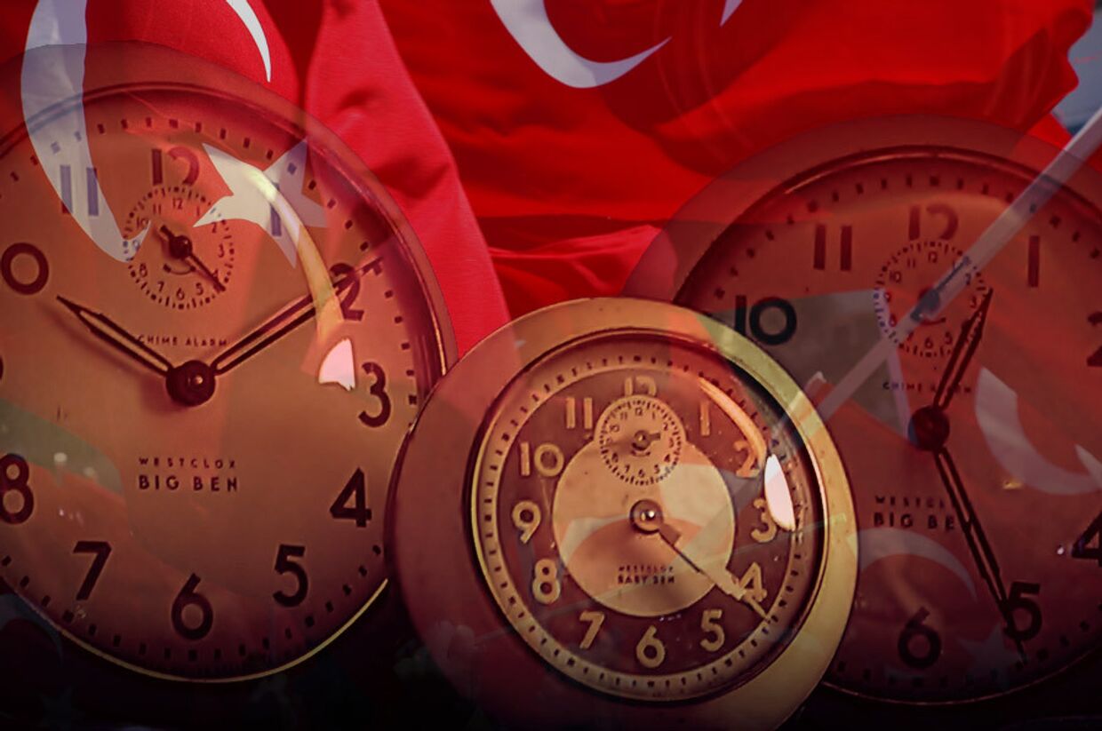 турецкий флаг часы
