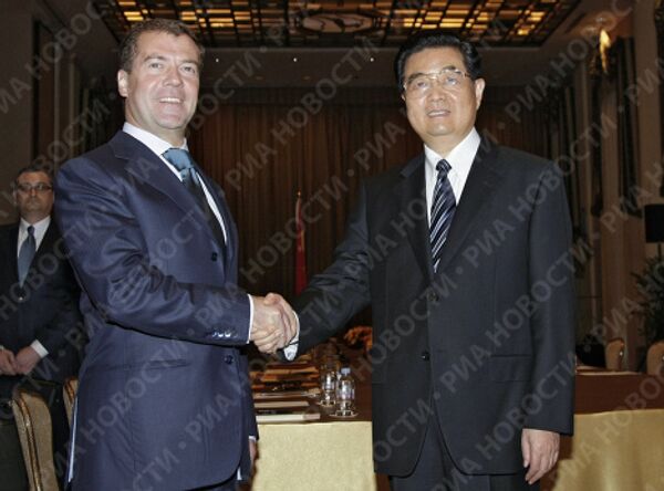 Президент РФ Д.Медведев провел встречу с председателем КНР Ху Цзиньтао в Нью-Йорке