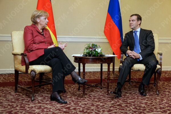Встреча президента РФ Дмитрия Медведева с федеральным канцлером Германии Ангелой Меркель