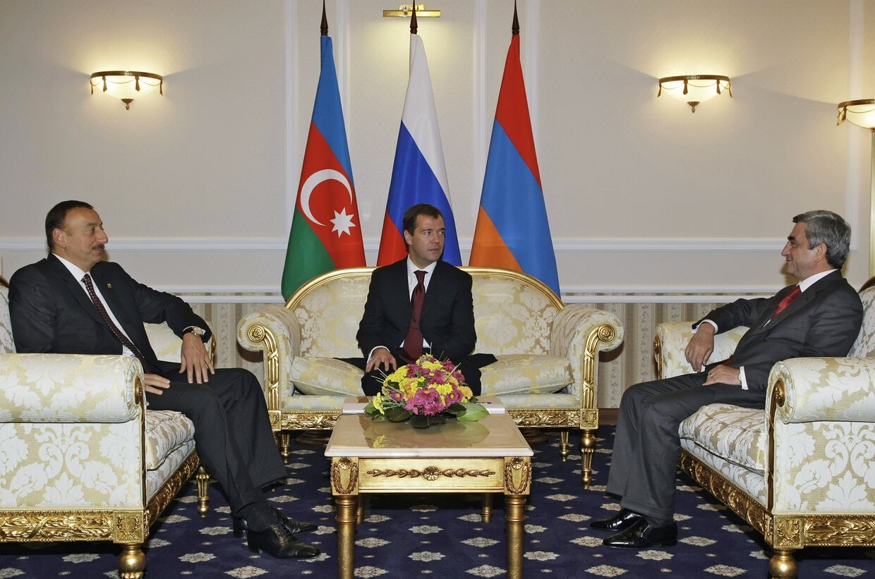Встреча президентов России, Армении и Азербайджана Д.Медведева, С.Саргсяна и И.Алиева