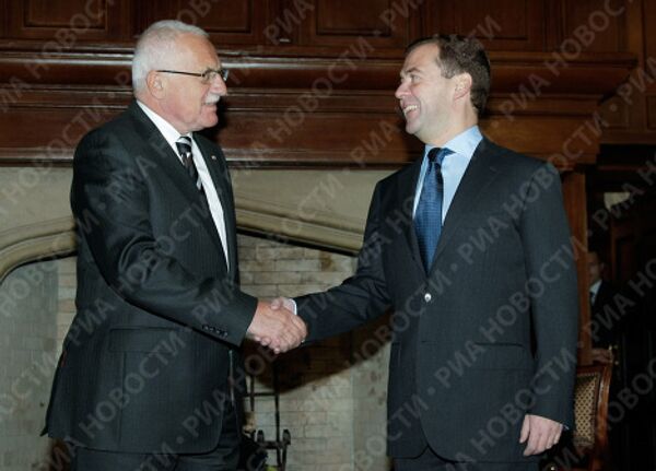 Встреча президента РФ Дмитрия Медведева с президентом Чешской Республики Вацлавом Клаусом