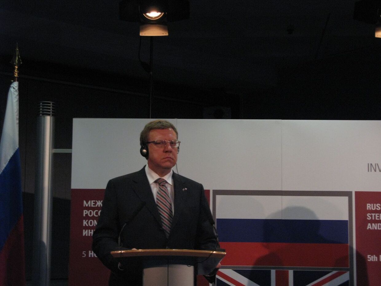 Алексей Кудрин на пресс-конференции в Лондоне