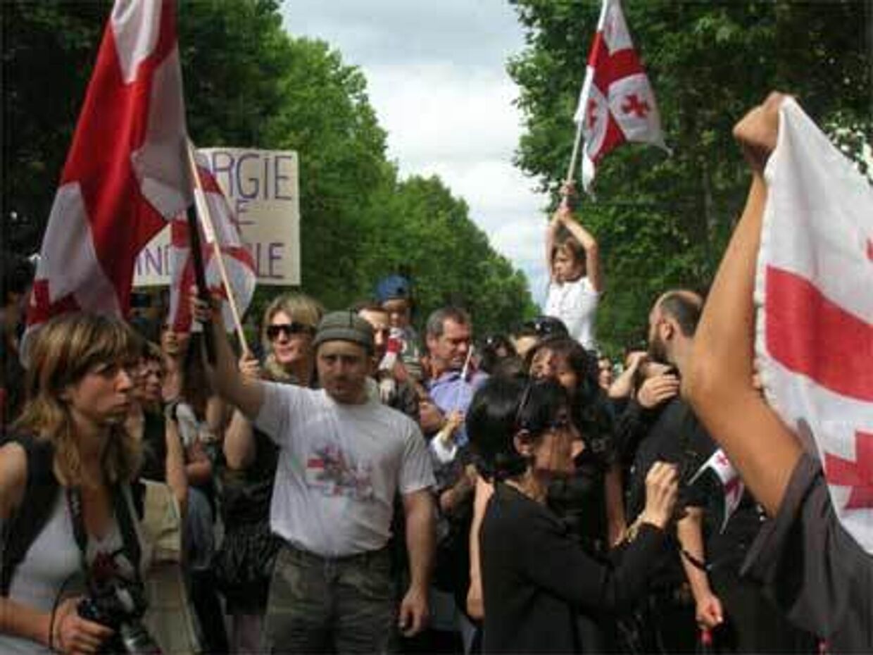Протест грузинской диаспоры в Париже