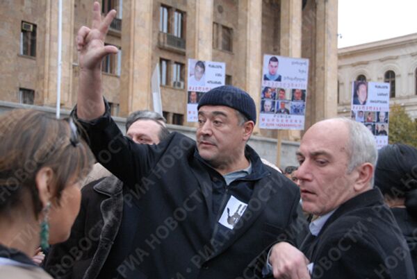 Леван Гачечиладзе на митинге в Тбилиси
