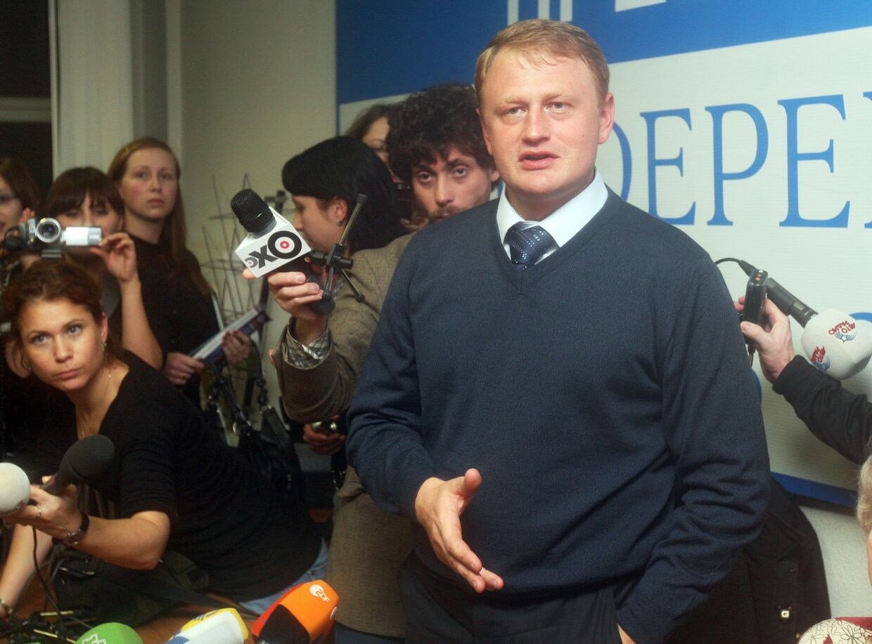 Алексей Дымовский на пресс-конференции в Москве